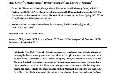 A Survey of African American Physicians on the Health Effects of Climate Change