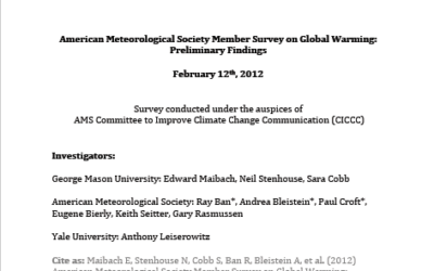 American Meteorological Society Member Survey on Global Warming: Preliminary Findings, February 2012