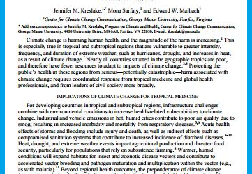 Documenting the Human Health Impacts of Climate Change in Tropical and Subtropical Regions