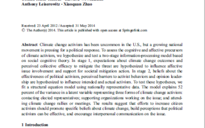 The Genesis of Climate Change Activism: From Key Beliefs to Political Advocacy